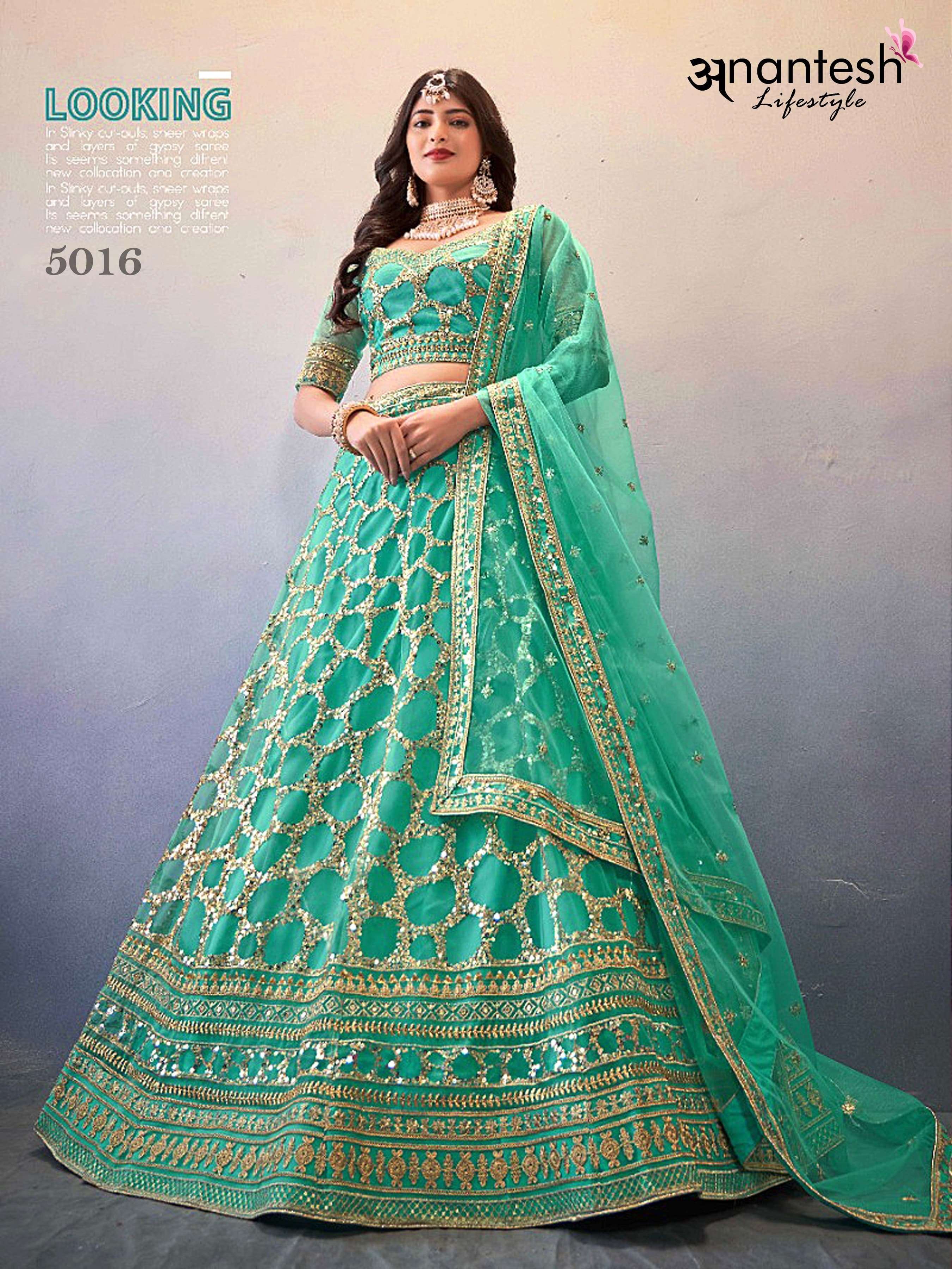 anantesh occations vol 4 5016 georgette  innovative look lehngha cataloug