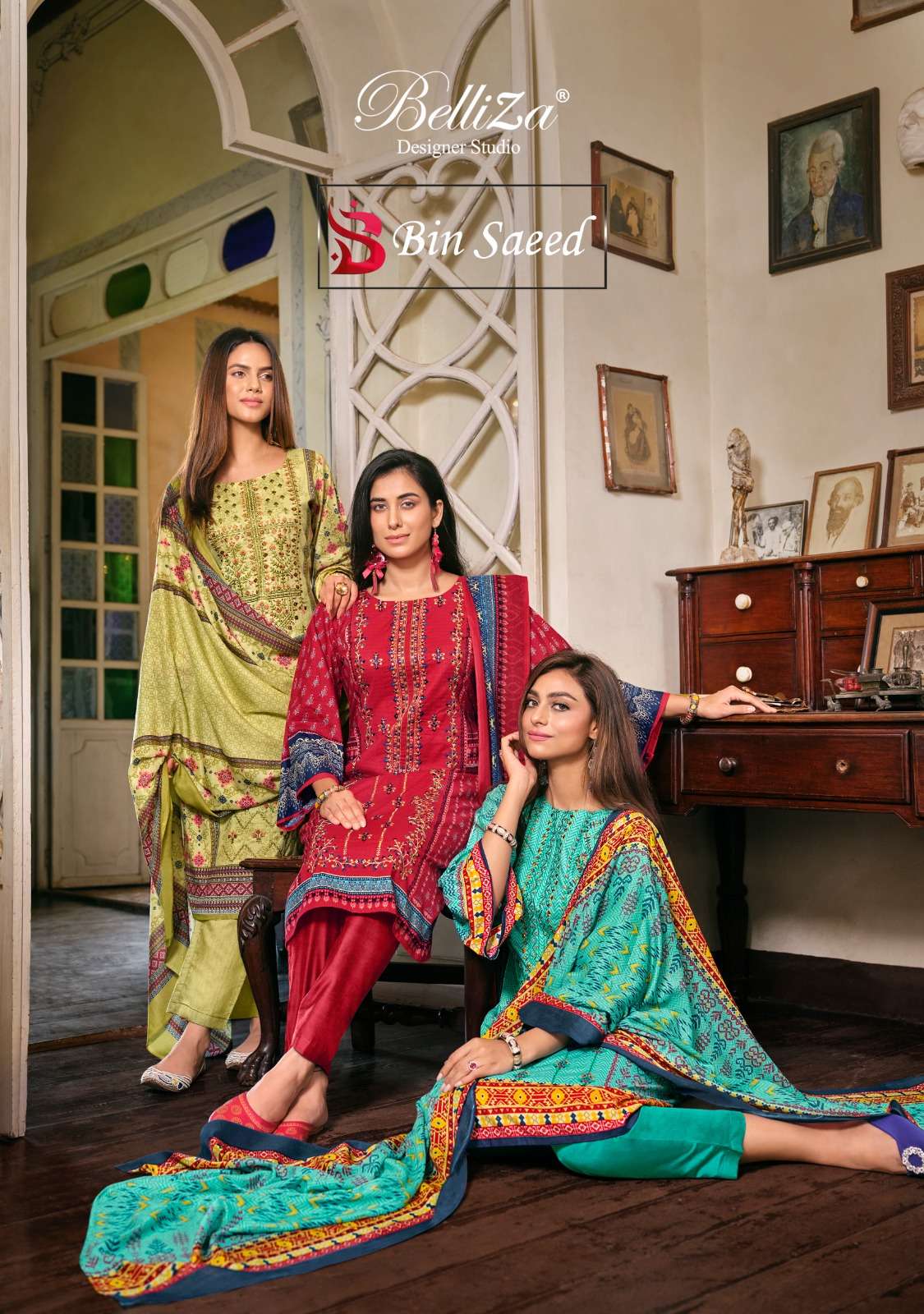 belliza designer studio binsaeed mal cotton elegant salwar suit catalog