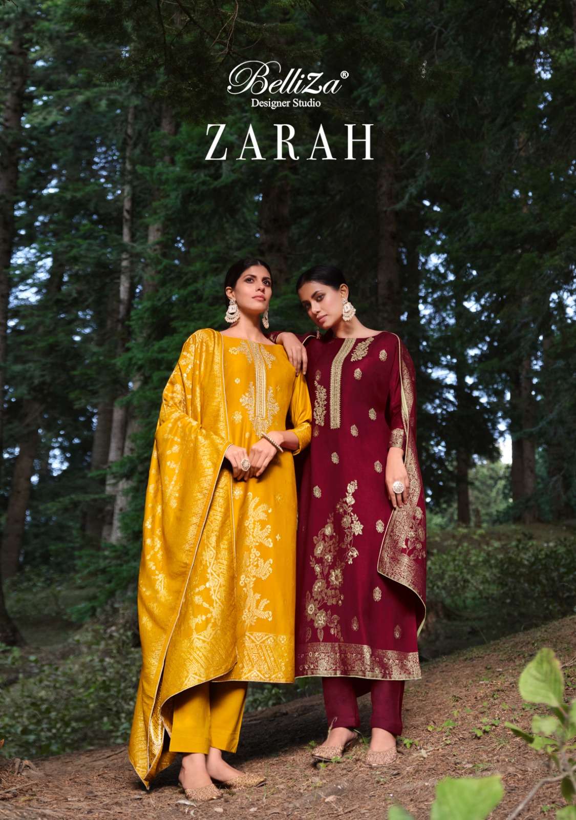 belliza designer studio zarah pashmina viscose decent look salwar suit catalog