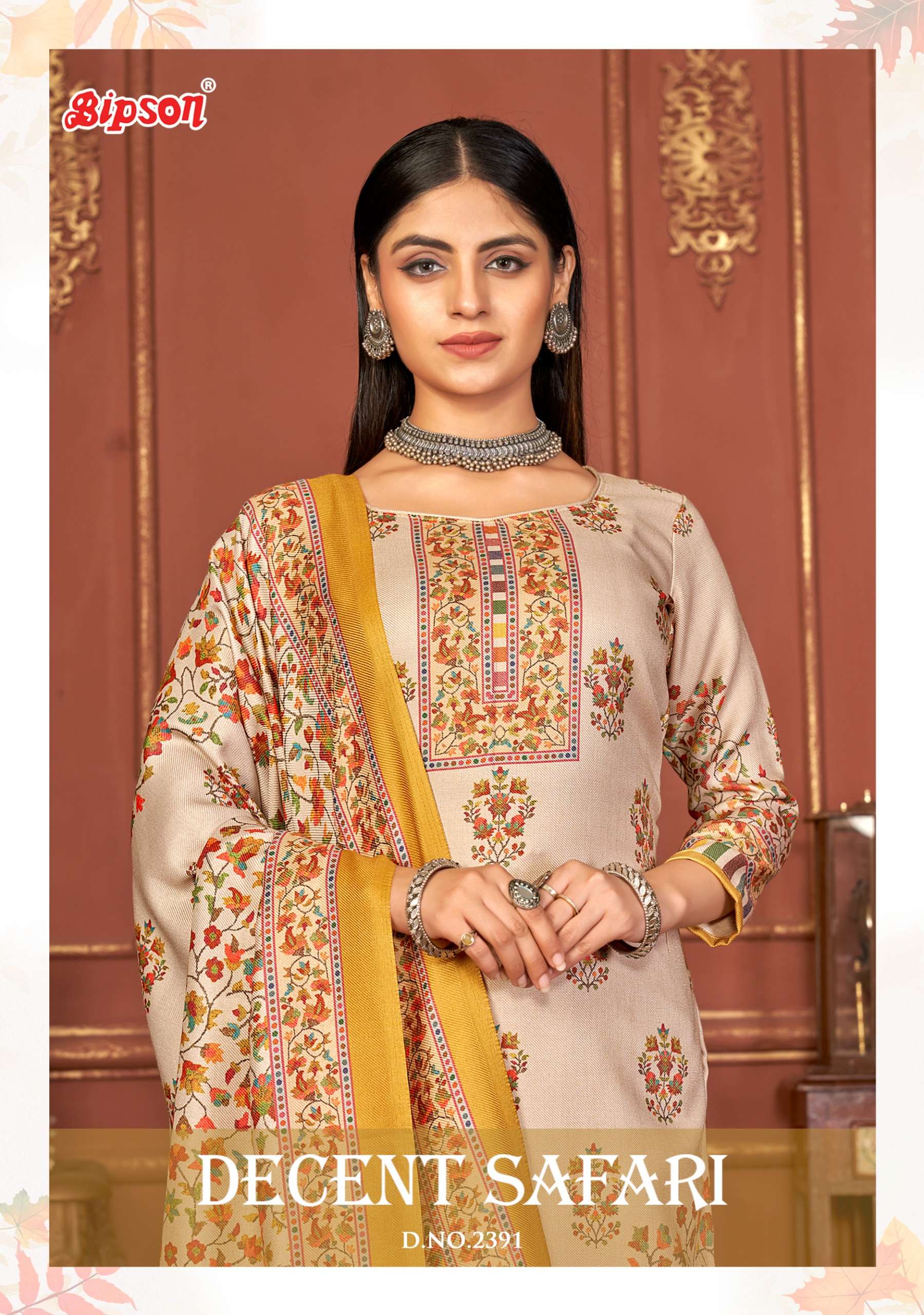 bipson decent safari 2391 viscose pashmina catchy look salwar suit catalog