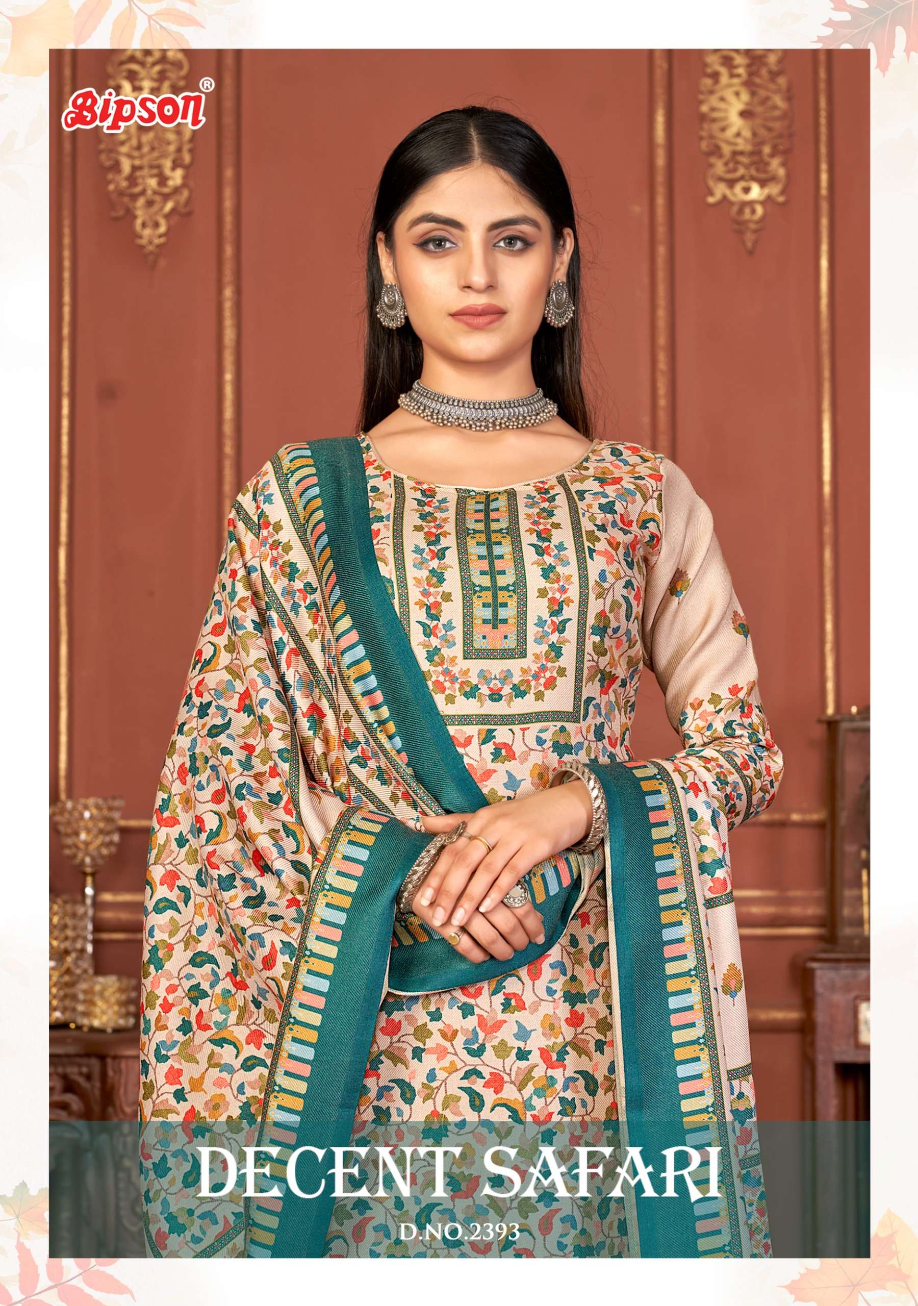 bipson  decent safari 2393 viscose pashmina gorgeus look salwar suit catalog