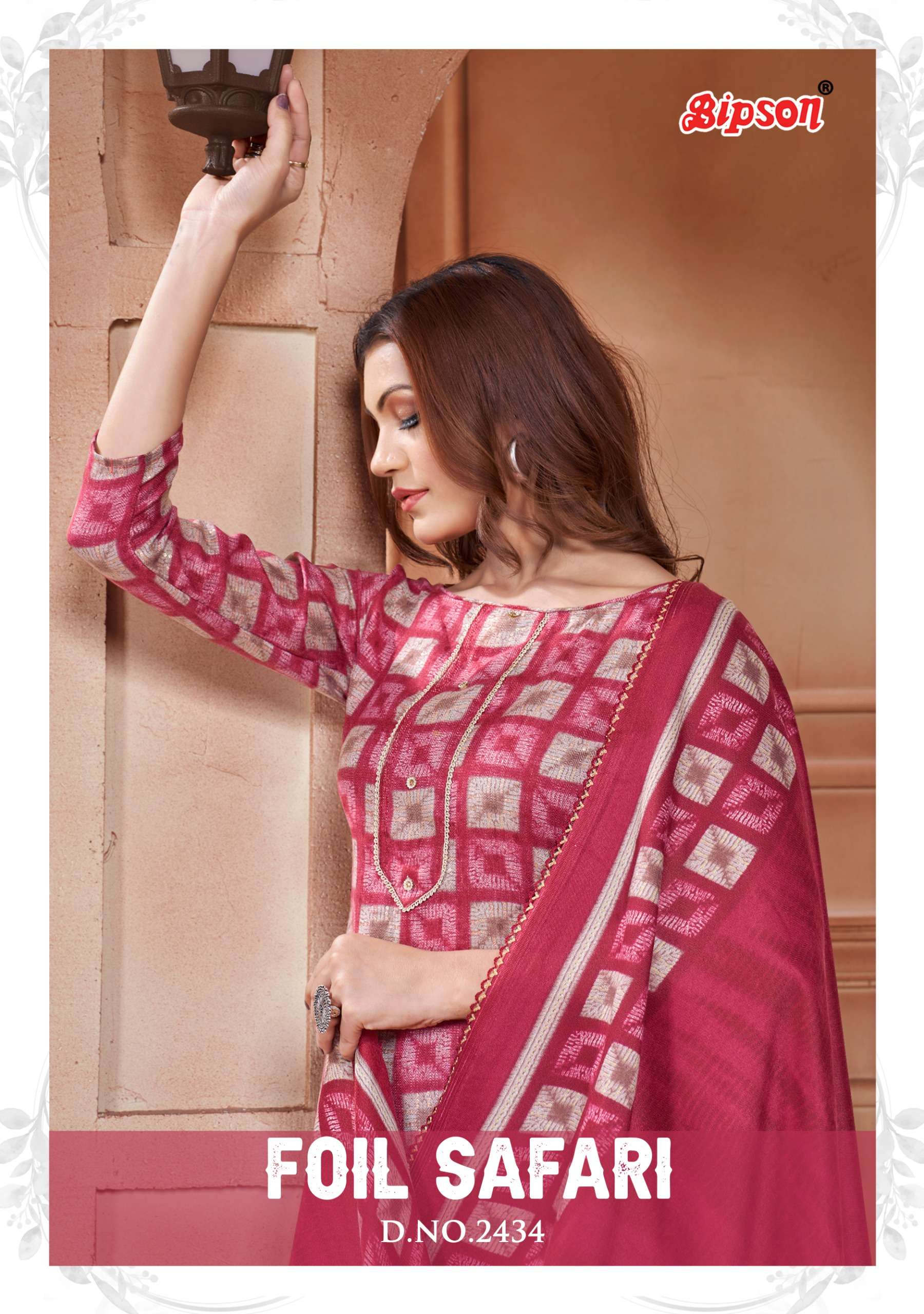 bipson foil safari 2434 Pure Woollen Safari Pashmina Foil Print catchy look salwar suit catalog