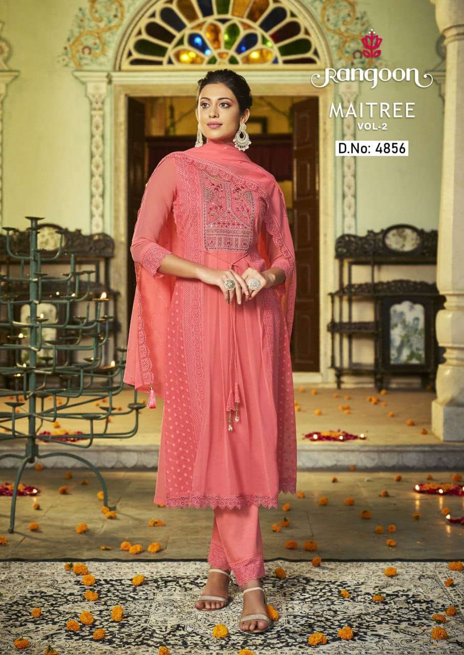 rangoon MAITREE VOl 02 georgette gorgeous look top bottm with dupatta catalog