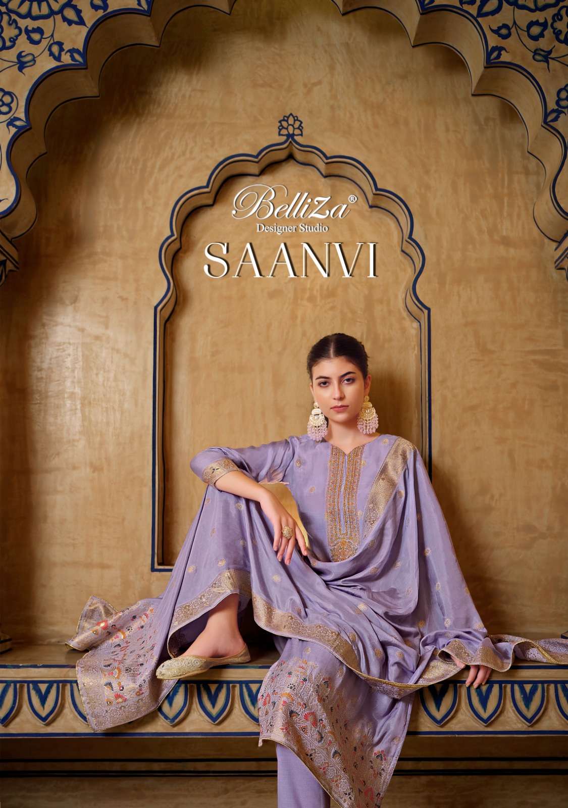 belliza designer studio  saanvi viscose muslin decent look salwar suit catalog