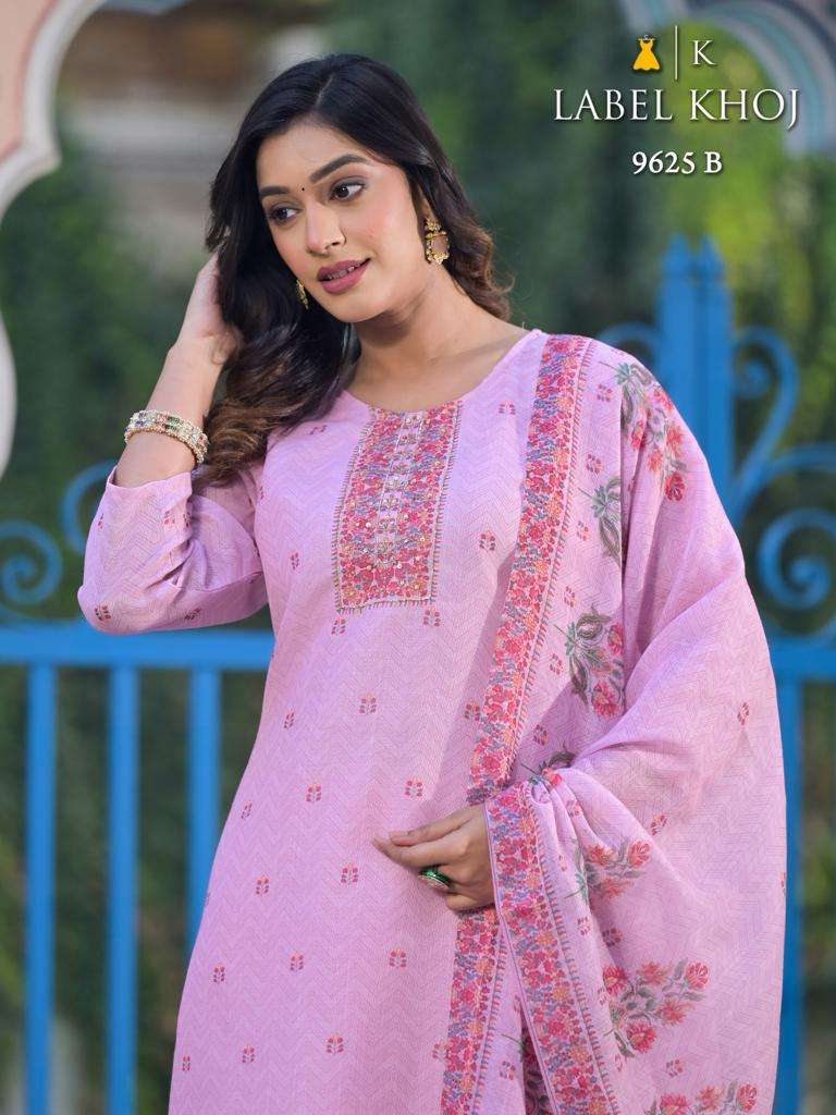 khazana suit Label Khoj d no 9625 linen cotton elegant look Kurti With dupatta pant size  set