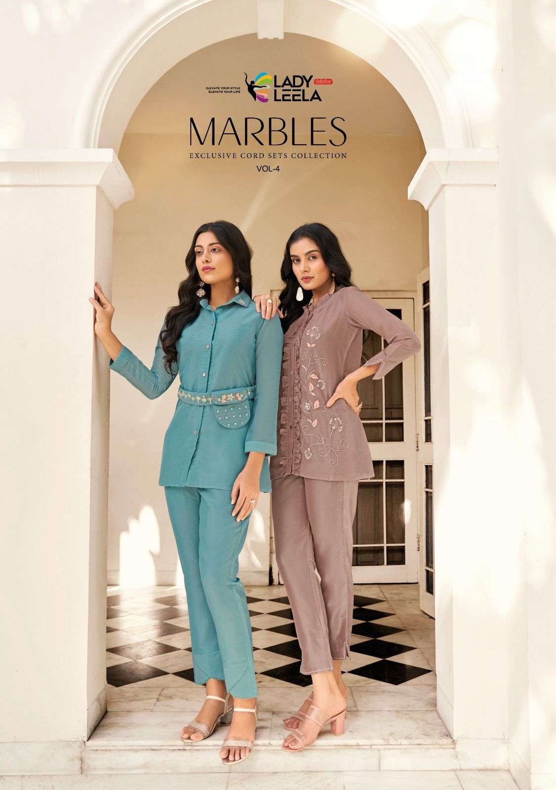 lady leela marbles 4 viscose organza innovative  look top bottom catalog