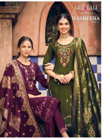 lily and lali hasmeena vol 2 viscose organza new and modern look top bottom with dupatta catalog