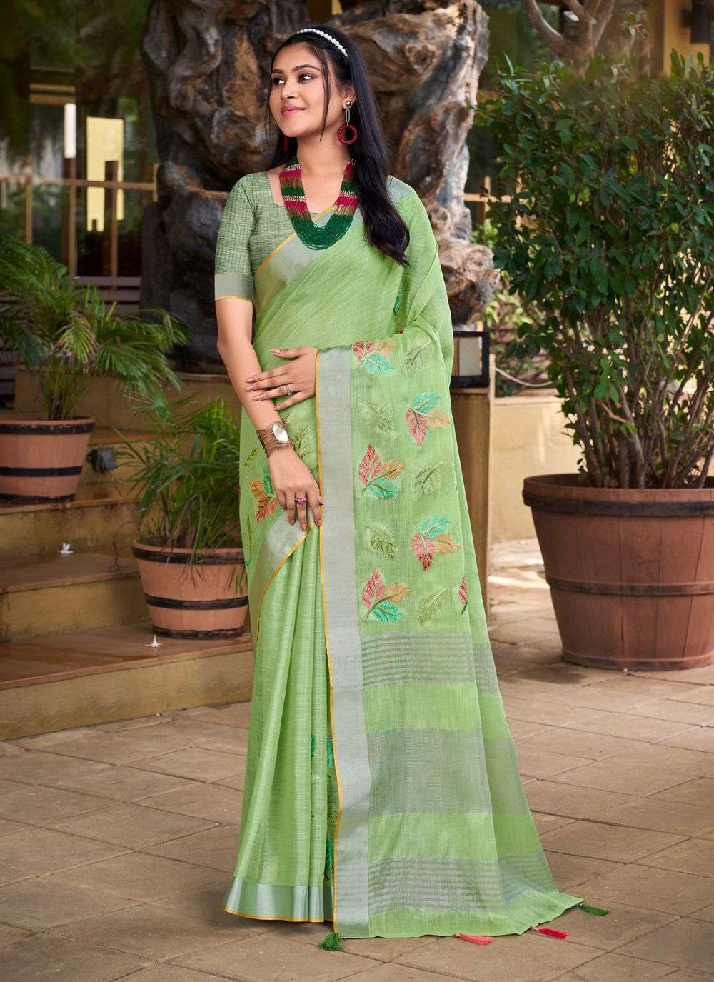 sangam prints sitare  linen gorgeous look saree catalog