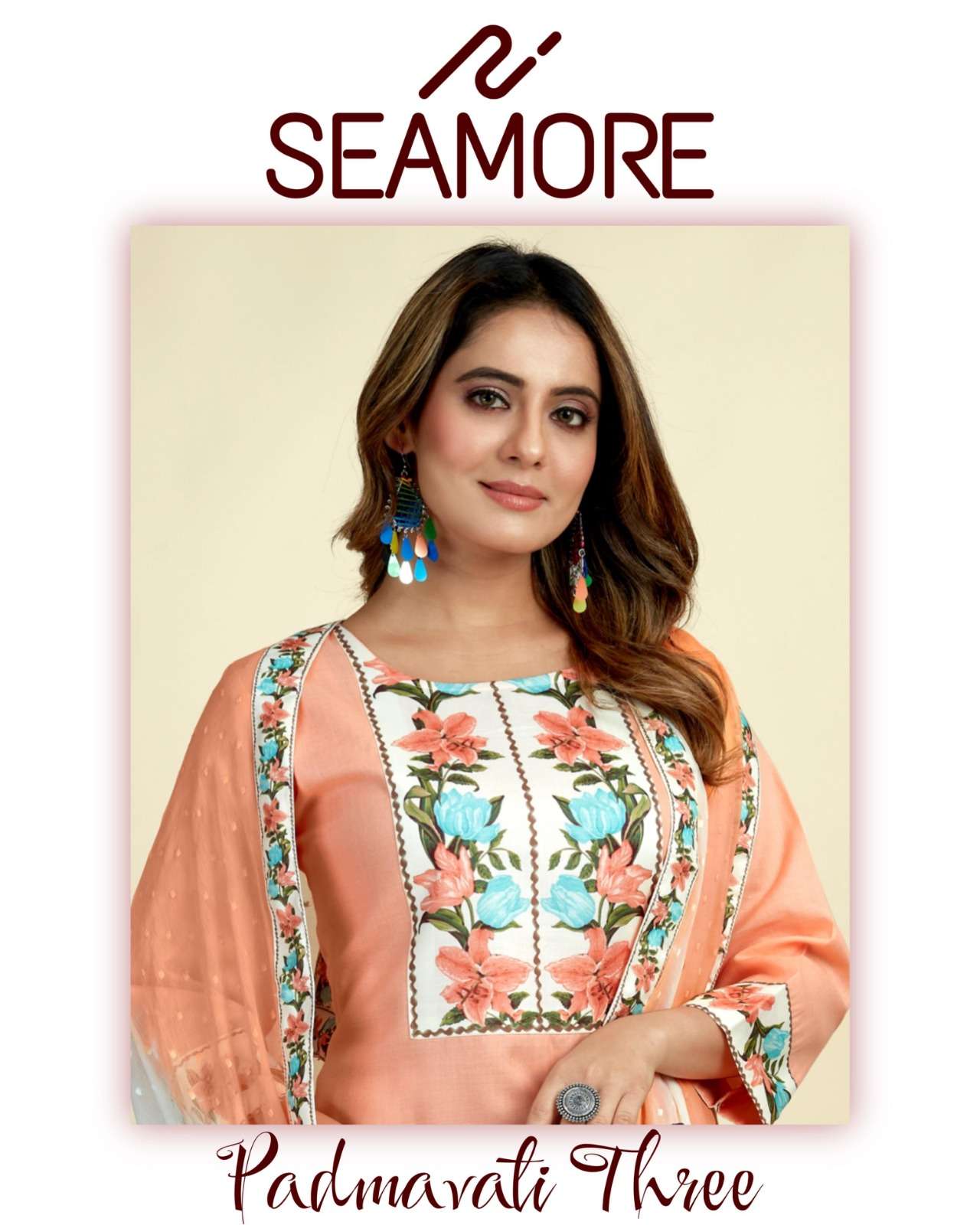 seamore Padmavati Three cotton innovative look kurti with bottom size set