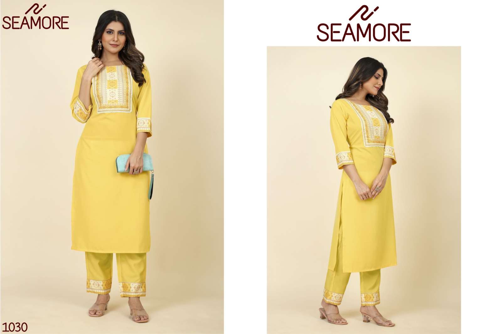 seamore pooja 6 crape innovative look kurti with bottom size set