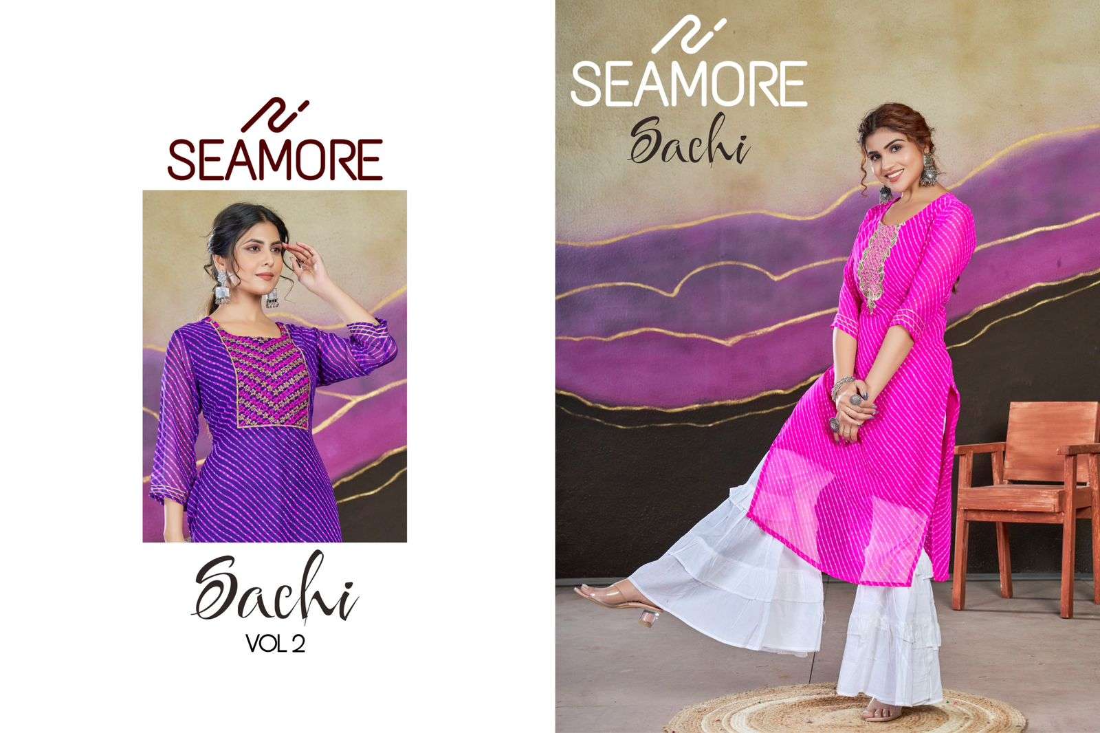 seamore sachi vol 2 georgette new and modern look kurti size set