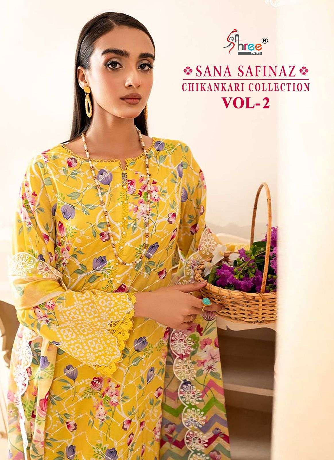 shree fabs cotton sana safinaz chikankari collection vol 2 regal look cotton dupatta catalog