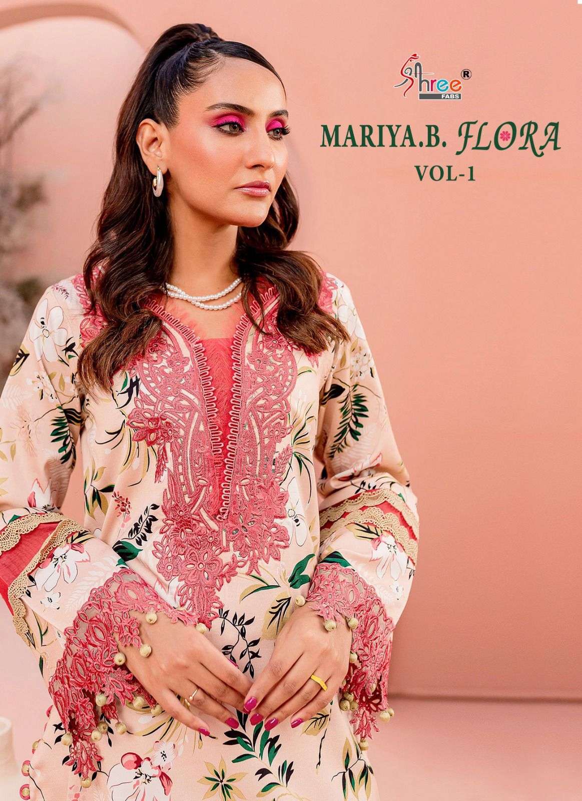 shree fabs  maria b flora vol 1 jam cotton regal look salwar suit with siffon duaptta catalog