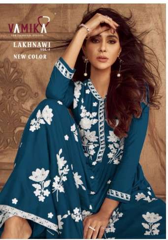 vamika lakhnavi vol 4 new colour d no 1024 p to 1024t  rayon regal look top bottom with dupatta catalog