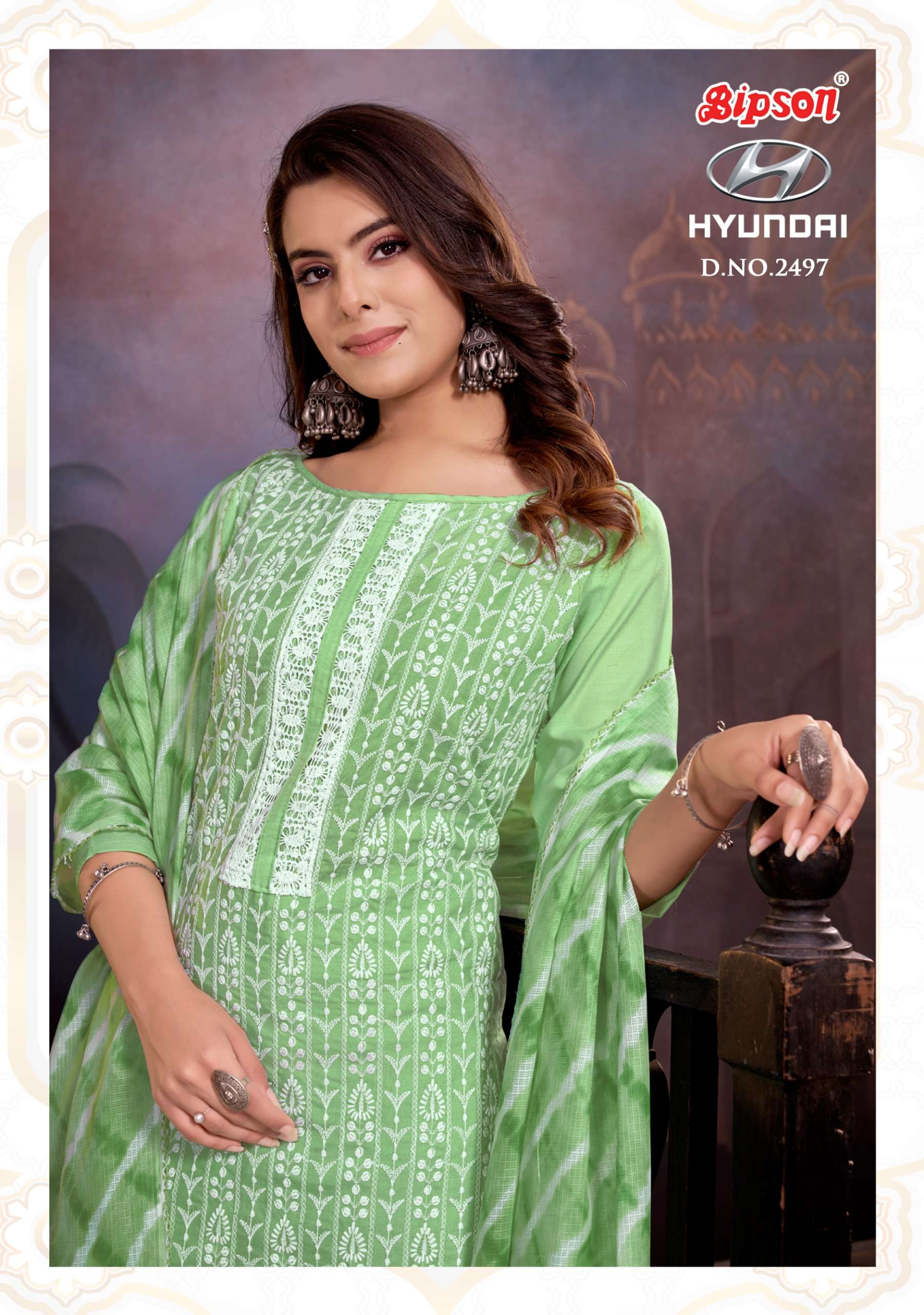 bipson hyundai 2497 cotton regal look salwar suit catalog