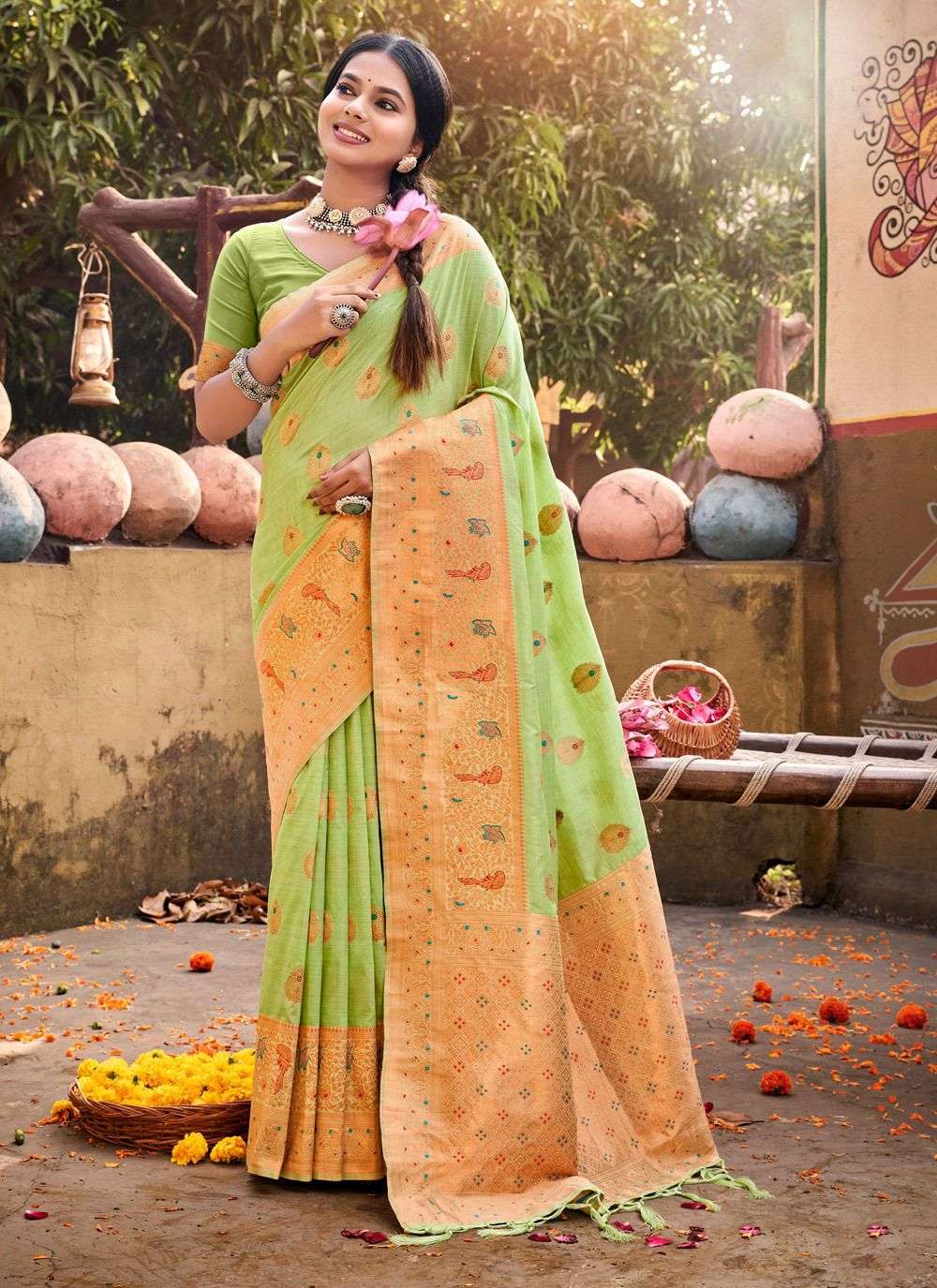 sangam prints bunawat poshak cotton catchy look saree catalog