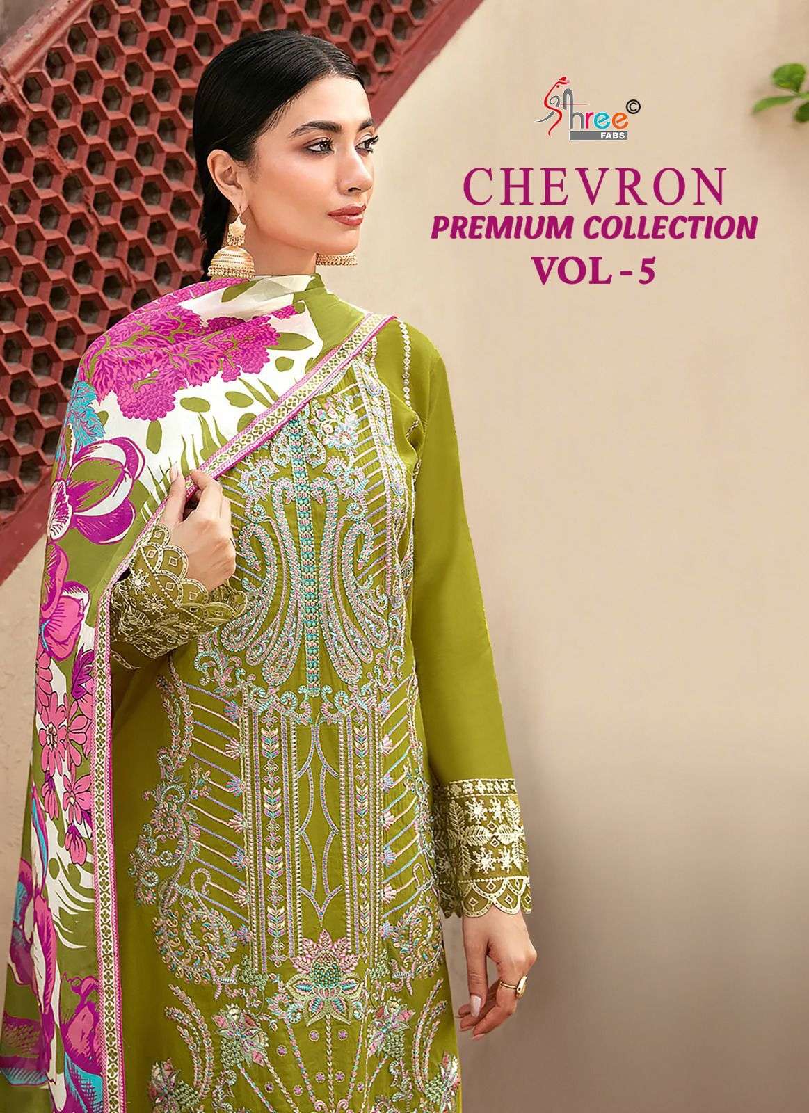 shree fabs chevron premium collection vol 5 rayon graceful look salwar suit cotton dupatta catalog