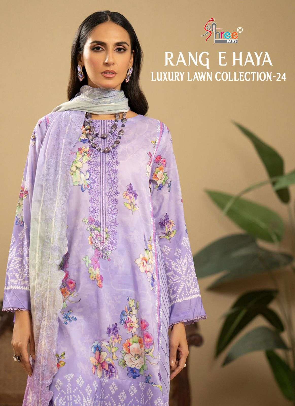 shree fabs rang e haya luxury lawn collection vol 01 cotton exclusive print with siffion dupatta catalog