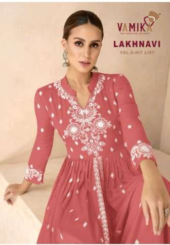 vamika lakhnavi vol 6 silver d no 1031 k to 1031 o reyon newand modern look top plazo with dupatta catalog