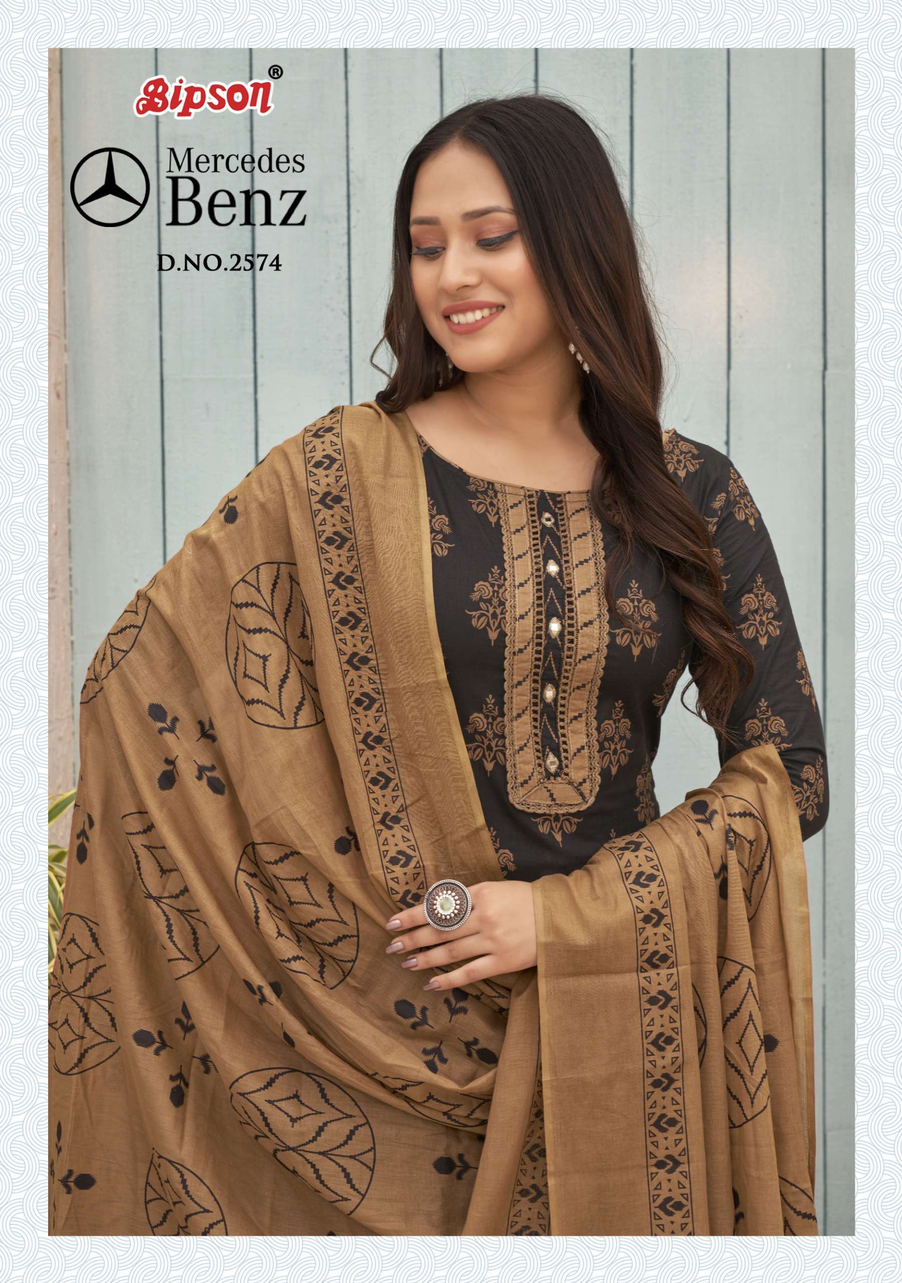 bipson mercedes benz 2574 camric cotton decent look salwar suit catalog