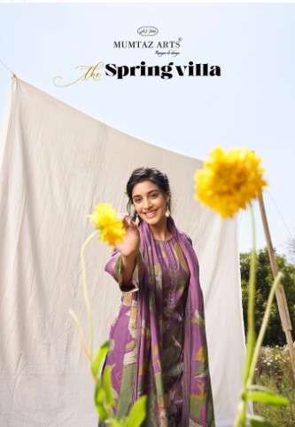 mumtaz arts spring villa pure viscose muslin exclusive print salwar suit catalog