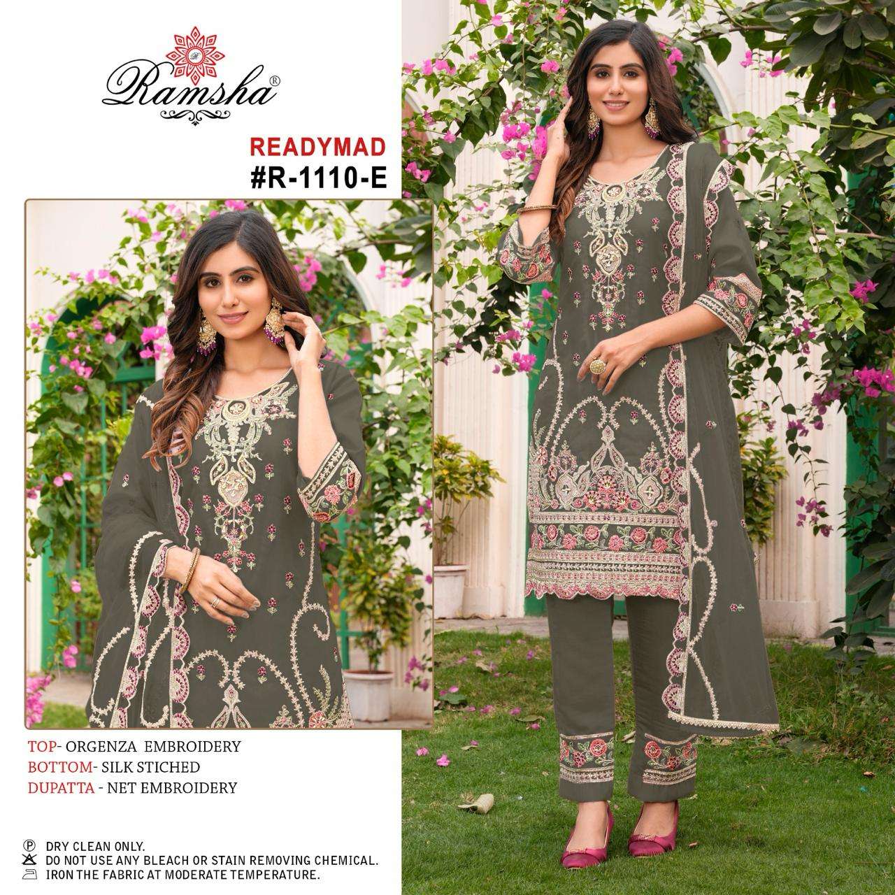 ramsha ramsha r 1110 nx new chart organza decent look top bottom with dupatta catalog