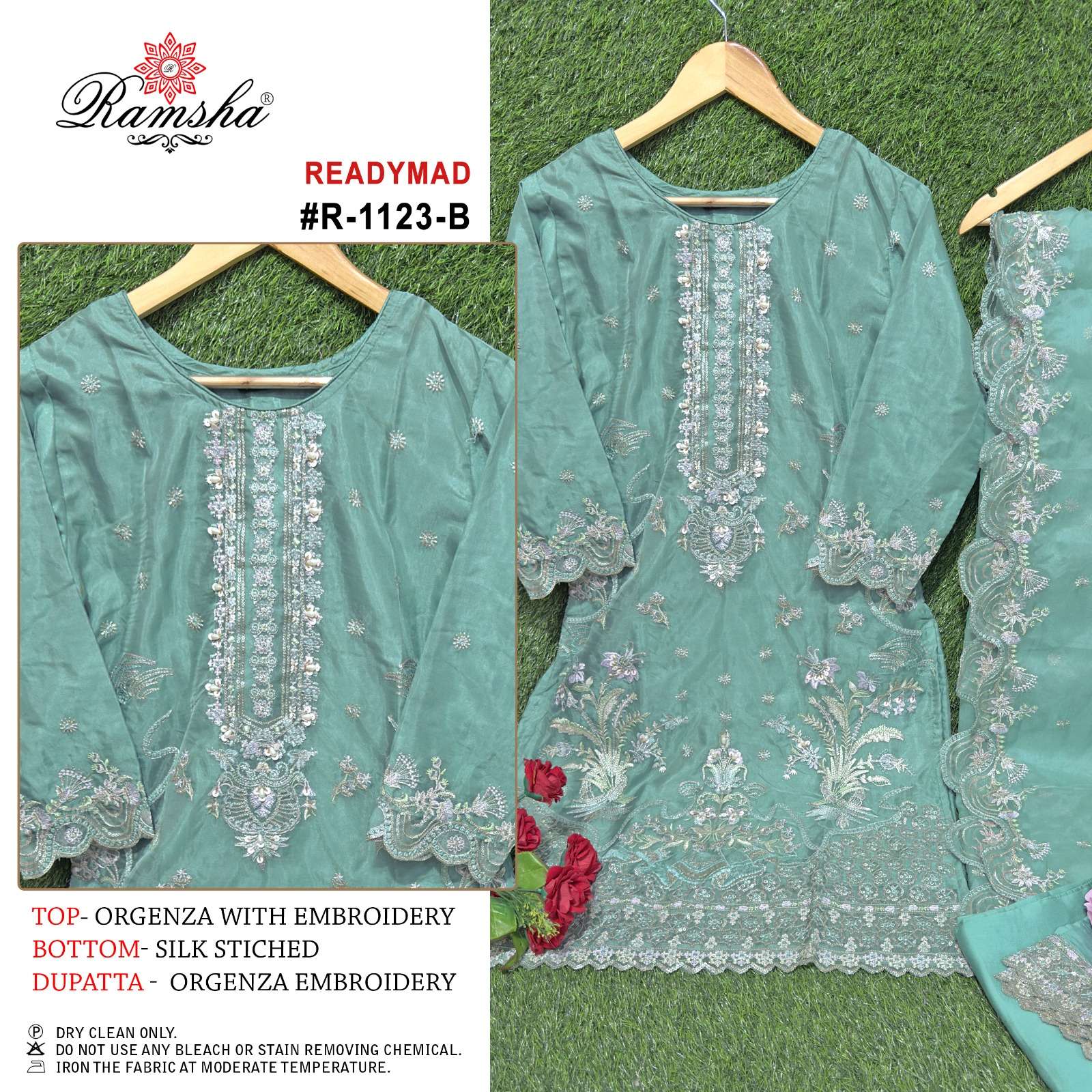 ramsha ramsha r 1123   organza decent look top bottom with dupatta catalog