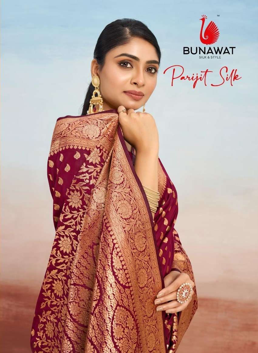 sangam prints bunawat Parijit Silk silk exclusive look saree catalog