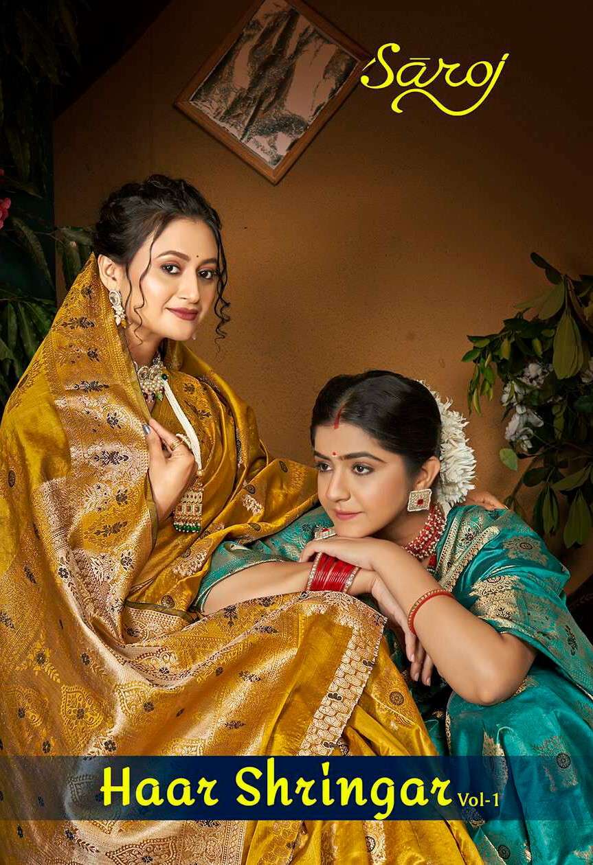 saroj haar shringar vol 1 organza decent look saree catalog