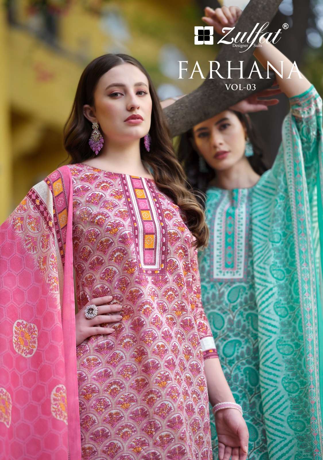 zulfat designer suits farhana vol 3 cotton exclusive look salwar suit catalog