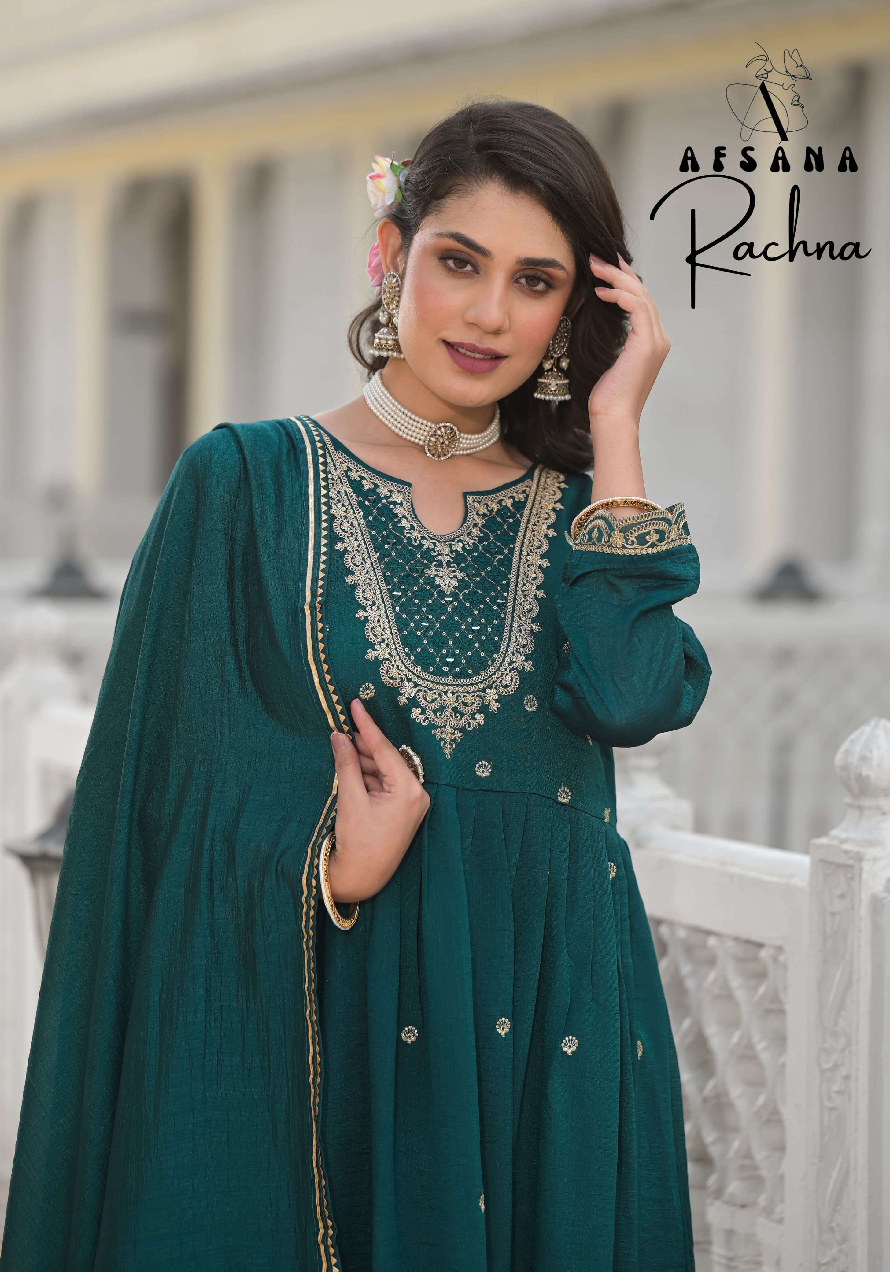 afsana rachana 2 d 2119 vichitra festive look top bottom with dupatta size set