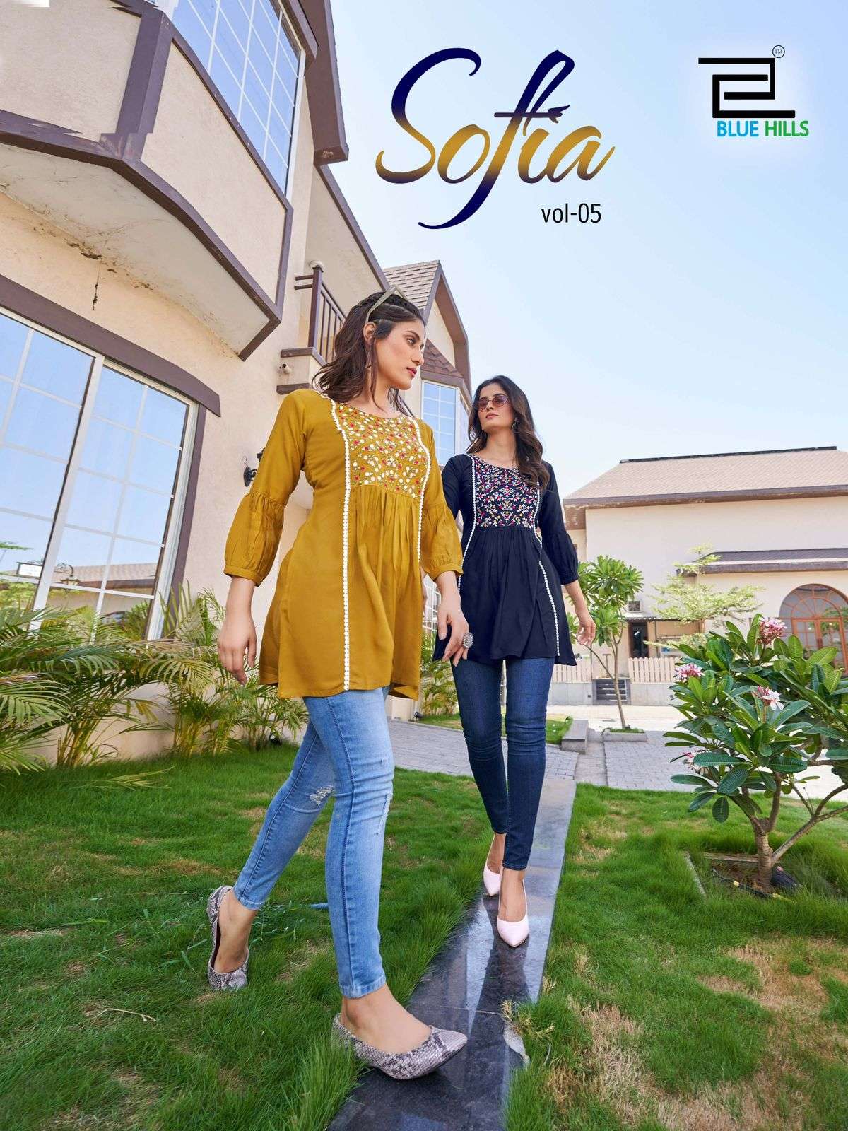 blue hills sofia vol 5 rayon elegant tops catalog