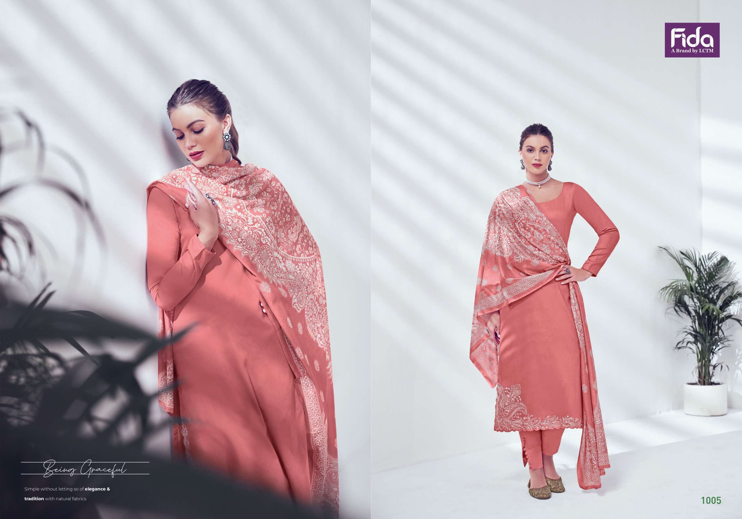 fida bandhani nyura cotton decent look salwar suit catalog
