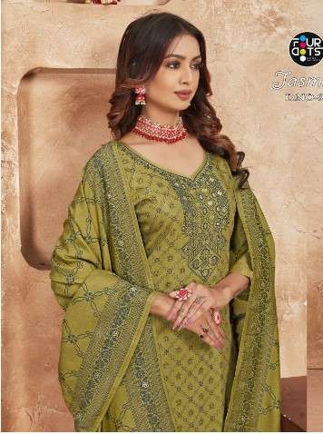 fourdots jasmine muslin regal look salwar suit catalog