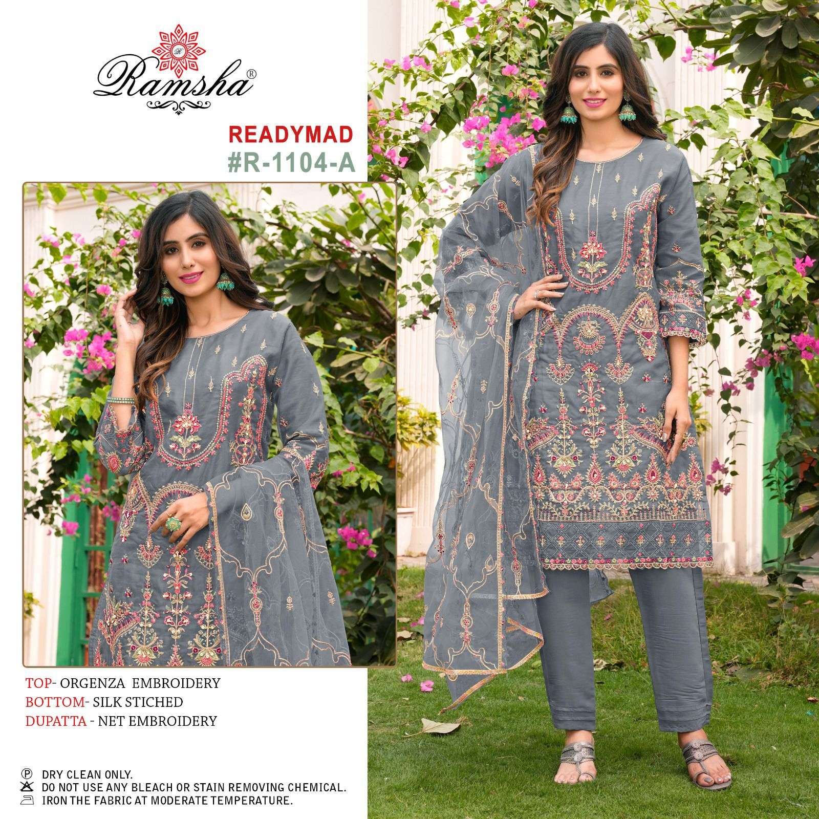 ramsha ramsha r 1104 nx  organza festive look top botttam with dupatta catalog