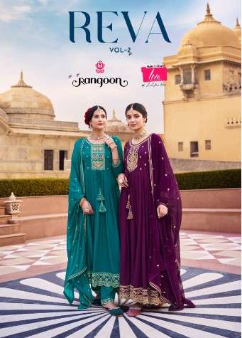 rangoon reva vol 2 rayon greceful look top bottom with bduaptta catalog 