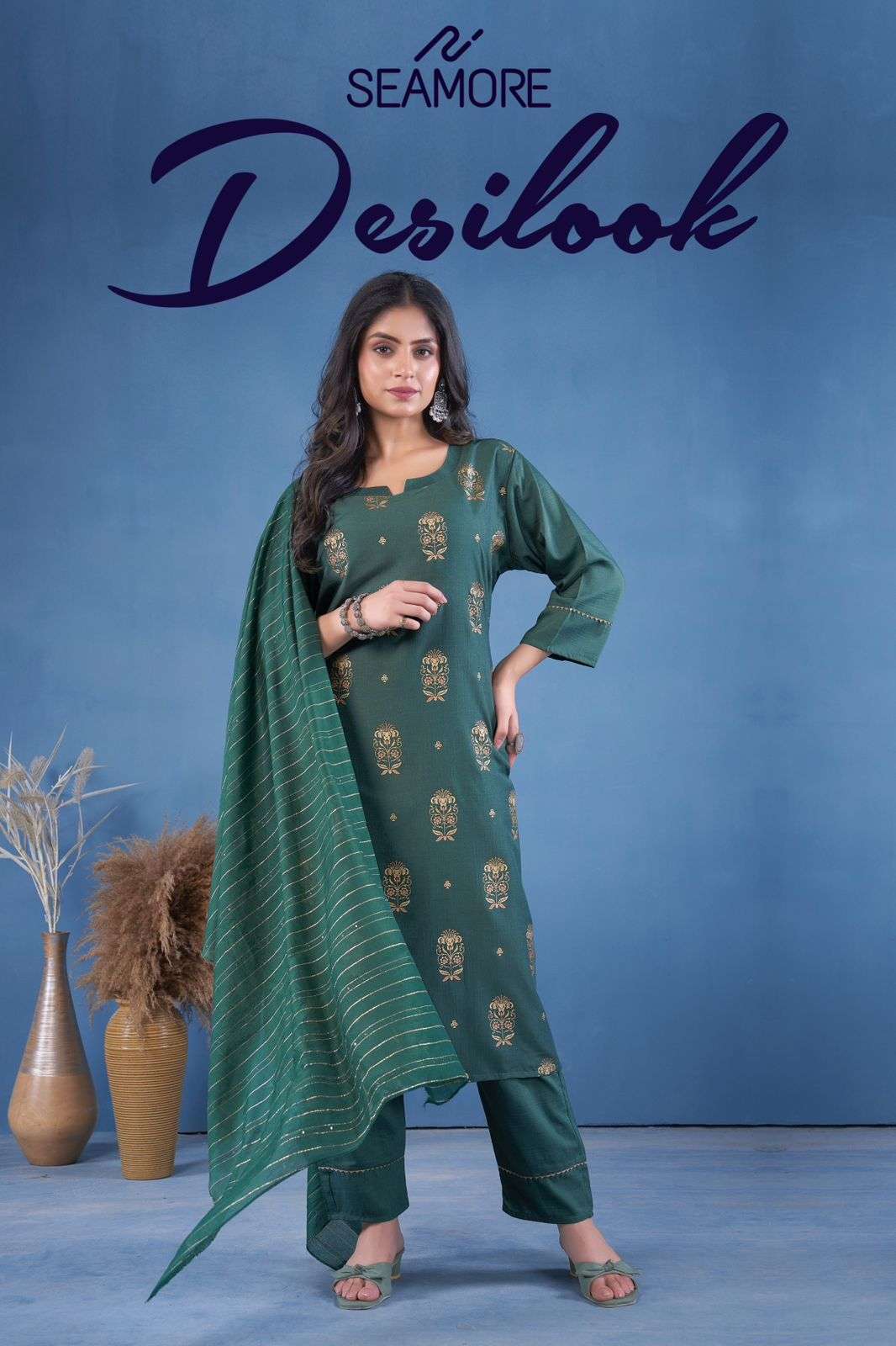 seamore desilook d no 30001 to 30003 art silk fancy look top bottom with duatta catalog