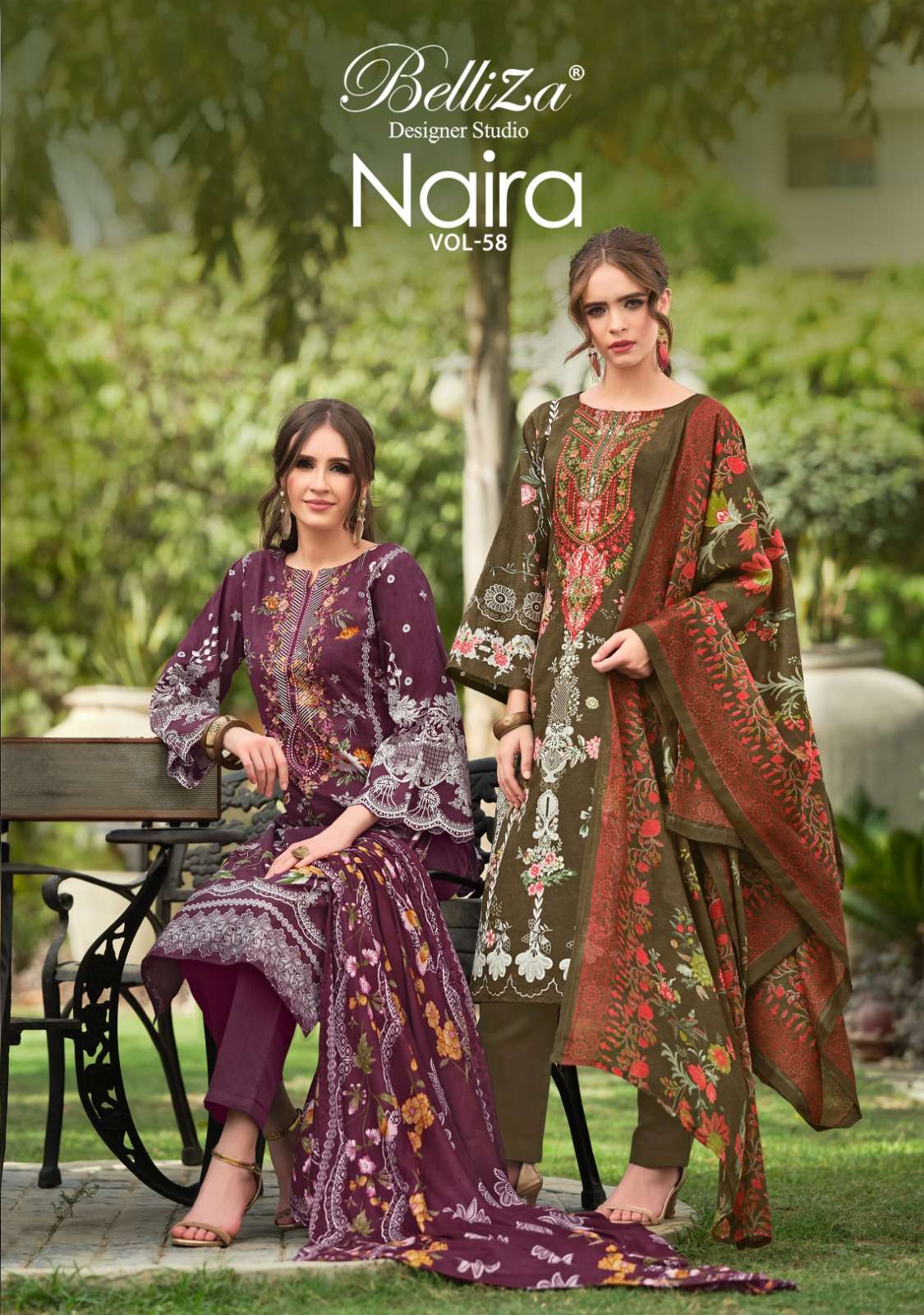 belliza designer studio naira vol 58 cotton catchy look salwar suit catalog