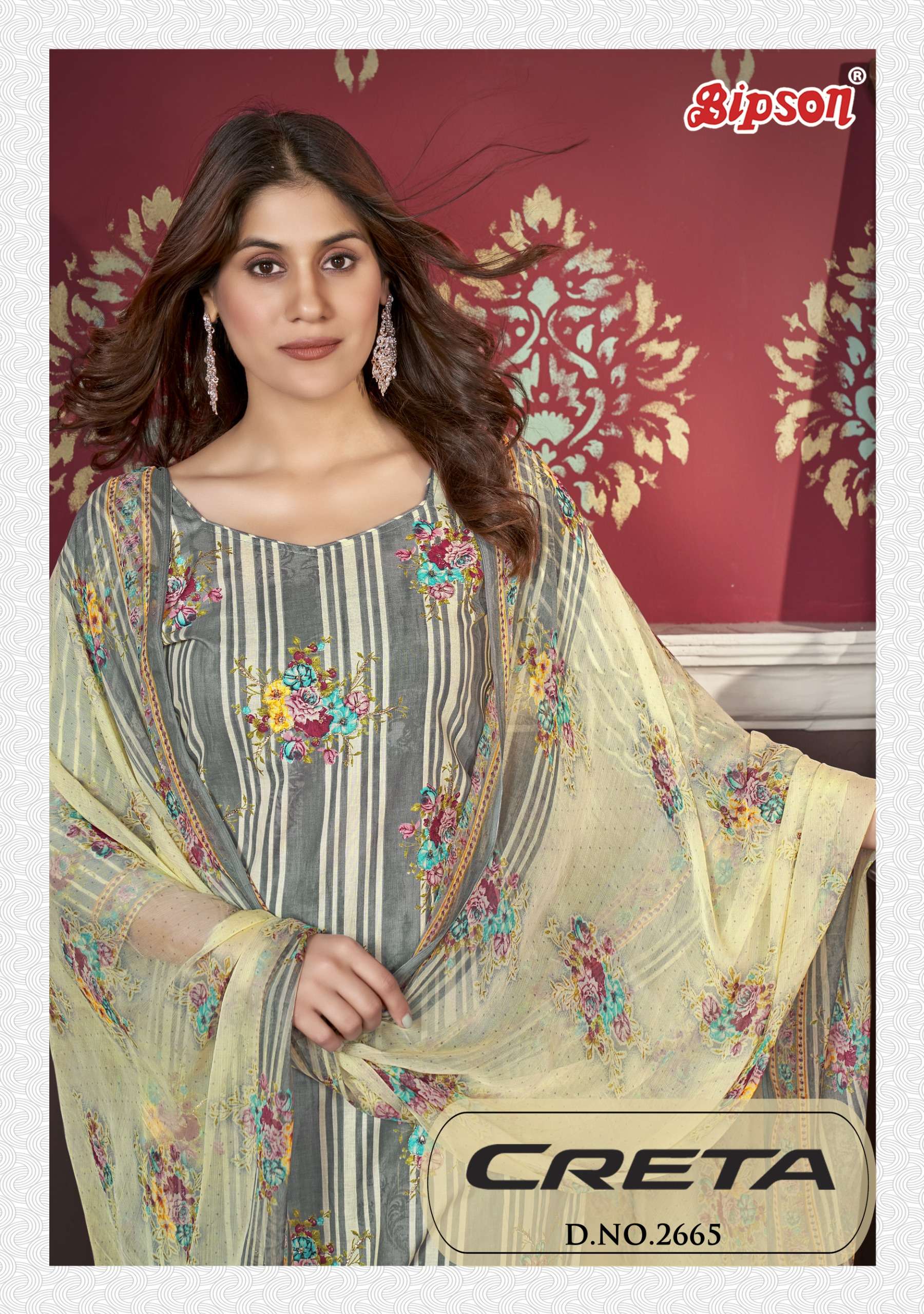 bipson creta 2665 camric cotton catchy look salwar suit catalog