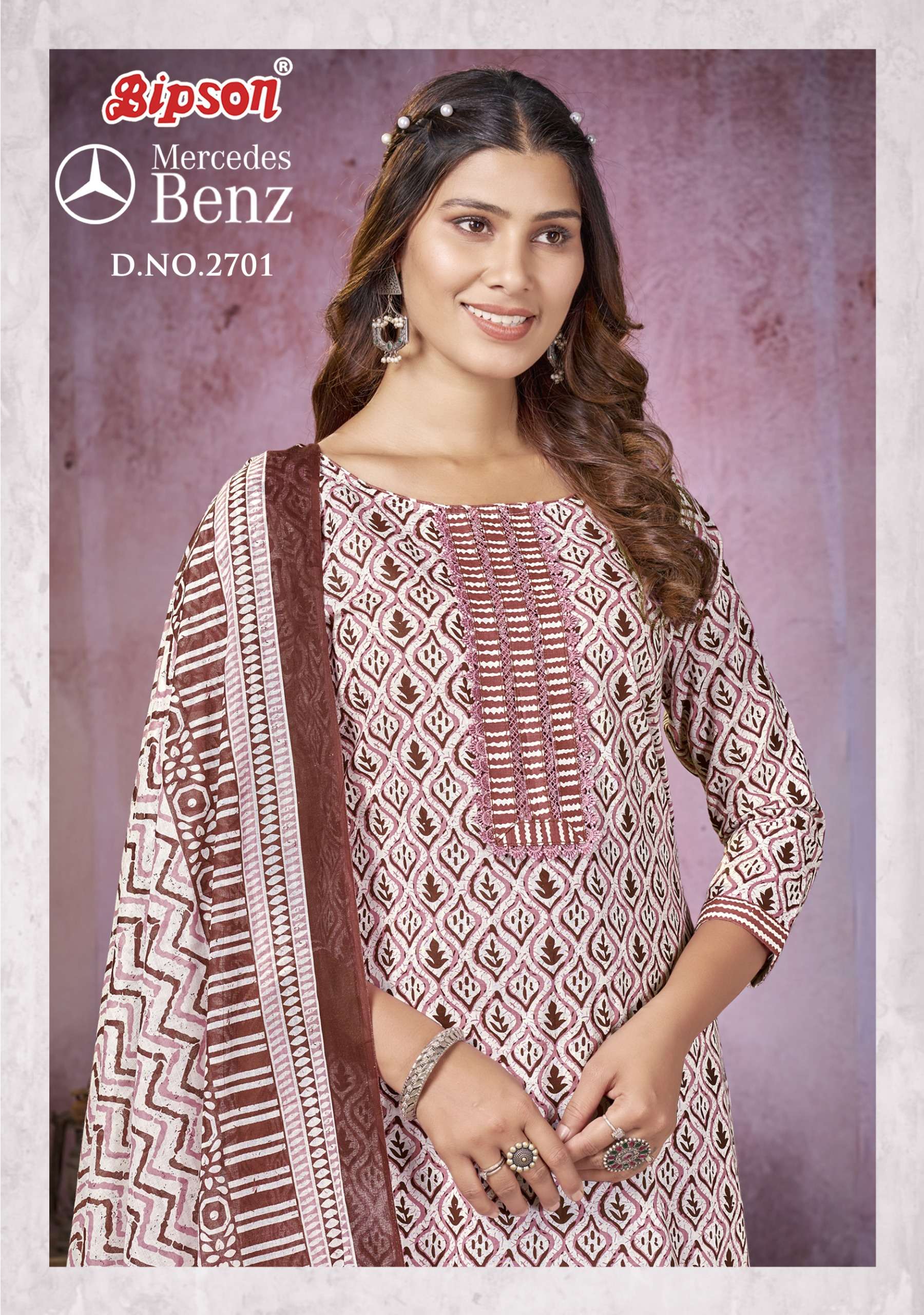 bipson mercedes benz 2701 camric cotton elegant look salwar suit catalog