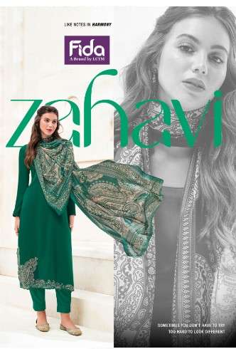 fida zahavi cotton satin regal look salwar suit catalog