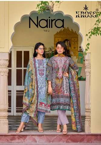 kross kulture naira vol 2 cotton decent look salwar suit with lawn dupatta catalog