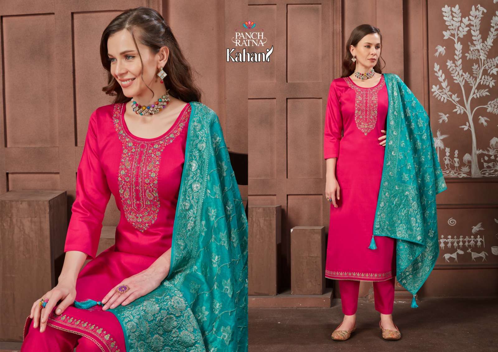 panch ratan kahani heavy jam silk gorgeous look salwar suit catalog