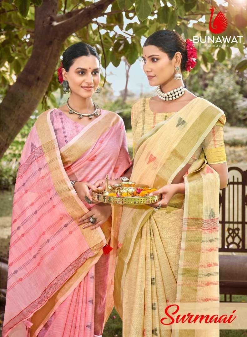 sangam prints bunawat  Surmaai cotton exclusive look saree catalog