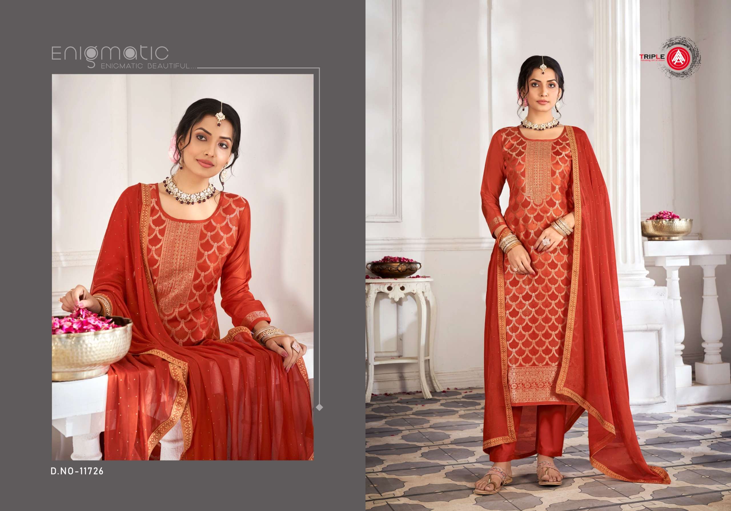 triple aaa loyal edition 4 reyon attrective look salwar suit catalog