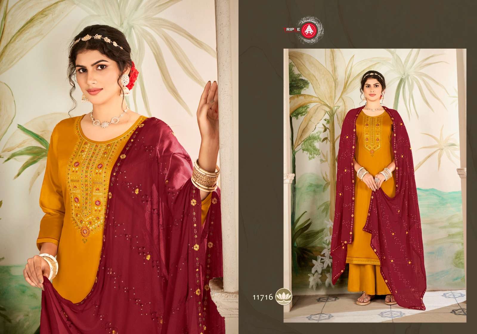 triple aaa lsachi pure jam silk cotton attrective look salwar suit catalog