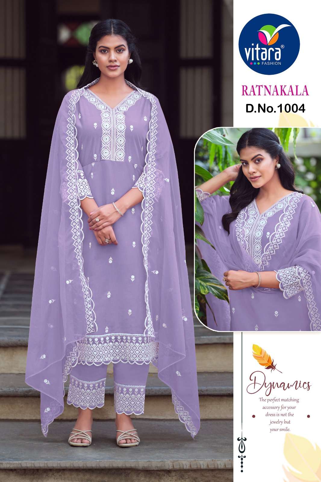 vitara fashion ratankala roman silk elegant top bottom with dupatta size set