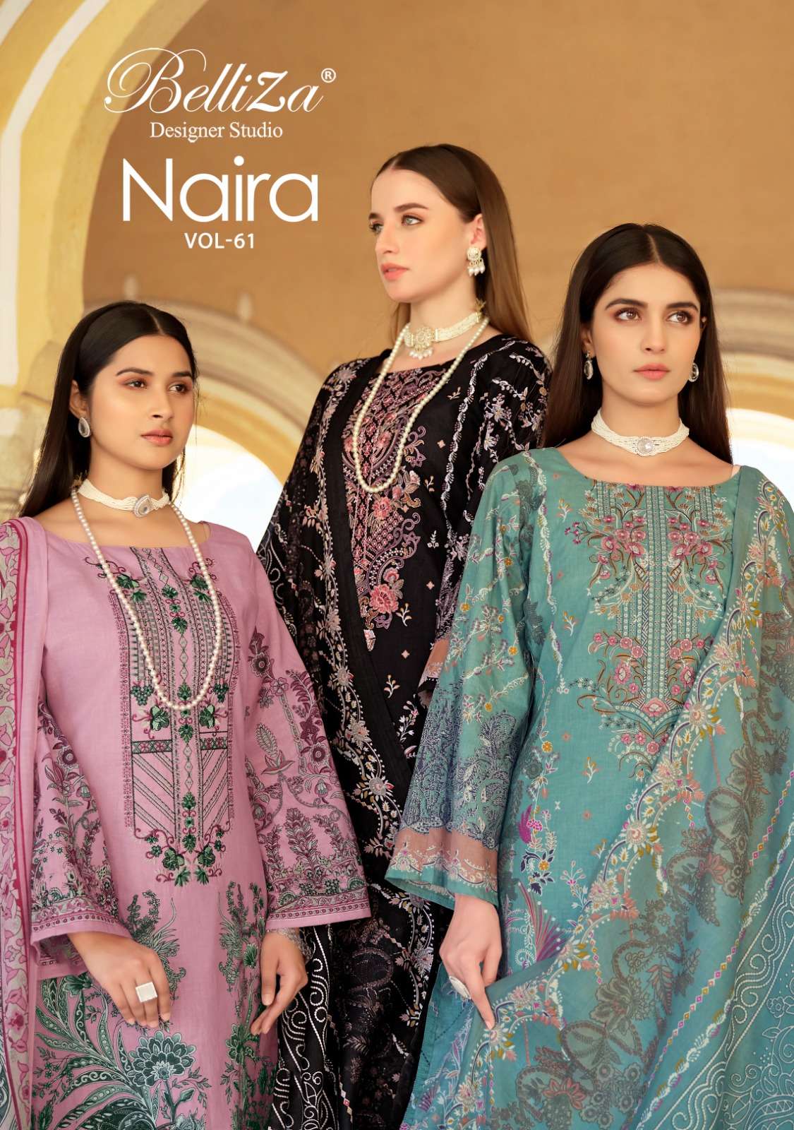 belliza designer studio naira vol 61 cotton catchy look salwar suit catalog