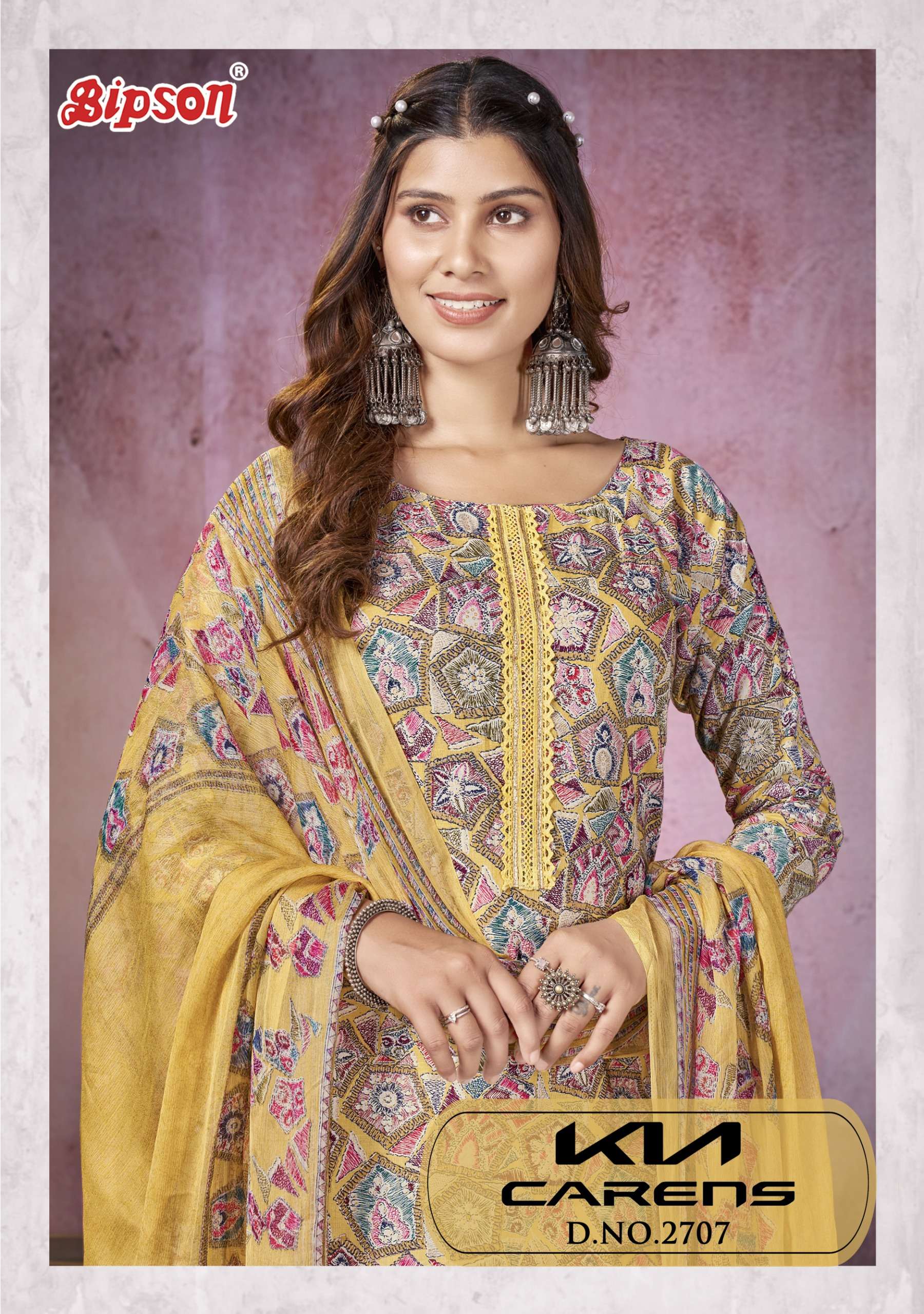 bipson kia carens 2707 camric cotton decent look salwar suit catalog