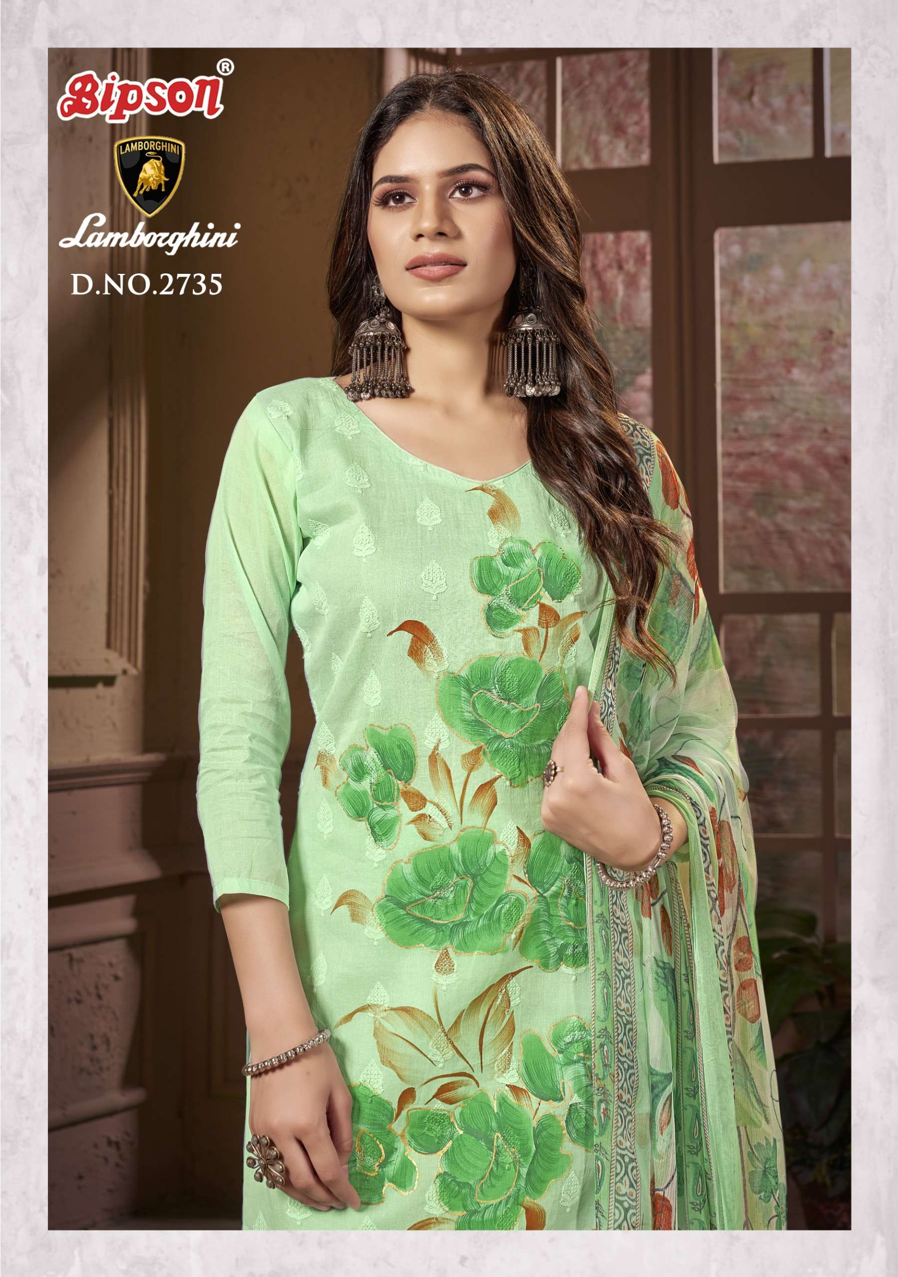 bipson lamborgini 2735 cotton decent look salwar suit catalog